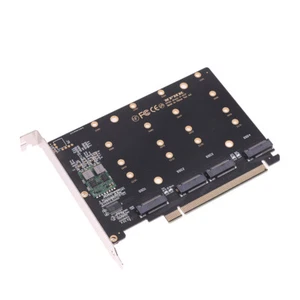 4 Port M.2 NVMe SSD to PCIE X16M Key Hard Drive Converter Reader Expansion Ca G1 - Photo 1/11