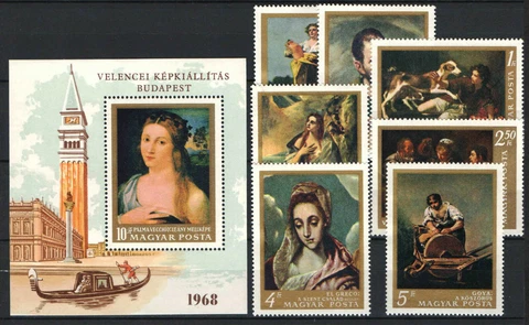 Two in one - Hungary 1968. Paintings IV. set + sheet garniture MNH (**) Cover