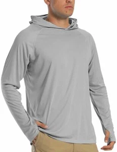 Tacvasen UPF50+ Mens Sun Skin Protection T-Shirts Outdoor Fishing Casual Hoodies - Picture 1 of 83