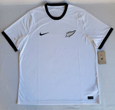 Men Size XL White Black Nike New Zealand 2022/2023 Home Soccer Jersey DN0698-100 - Image 1 of 4