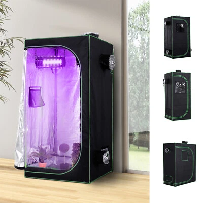 Hydroponic Plant Grow Tent Indoor Obeservation Window Floor Tray Steel Pole 600D