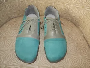 NAOT Lalo Womens Teal Nubuck/Sea Green/Tin Grey Leather Lace Up Shoes 9M/40 $200 - Picture 1 of 18