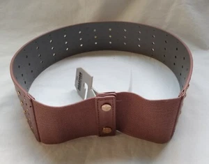 KENNETH COLE WOMEN'S BRONZE FAUX LEATHER AND STUDS BELT, SIZE M/L - Picture 1 of 2