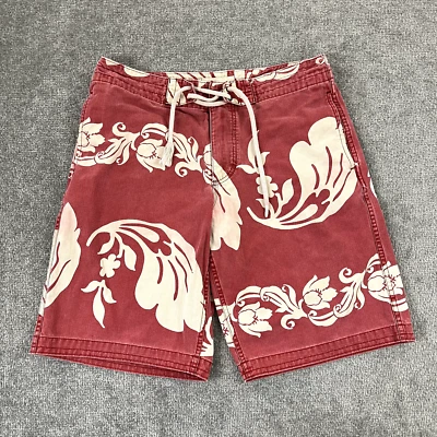DENIM & SUPPLY RALPH LAUREN Shorts Mens 33 x 11.5" Red White Floral Hybrid Swim - Image 1 of 4
