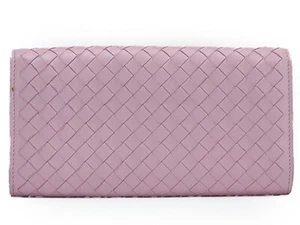 Bottega Veneta Intrecciato Nappa Continental Wallet Bifold Long Light Pink Lamb - Picture 1 of 10