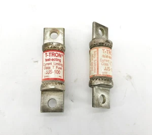 Lote de 2 nuevos fusibles Bussmann JJS-100 de acción rápida 100A 600V clase T - Imagen 1 de 4