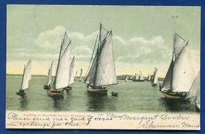 Yachting in Rockland Harbor Yachts Maine postcard - Picture 1 of 2
