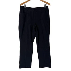 A628416 ISAAC MIZRAHI Live! Petite Knit Denim Straight-Leg Ankle Jeans Black P12 - Picture 1 of 6