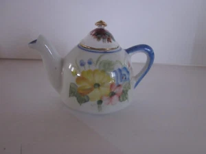 Andrea By Sadek Small Mini Ceramic Tea PotDecorated in Flowers Thailand - Picture 1 of 10