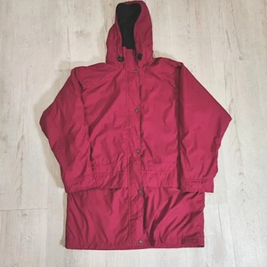 REDUCED Vintage Woolrich Womens Wool Fleece Lined Purple Hooded Coat M Medium - Picture 1 of 18