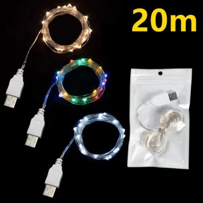 20/100/200 LED String USB Supply Copper Wire Xmas Party Waterproof Fairy Lights - Image 1 of 4
