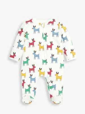 JOJO MAMAN BÉBÉ JoJo Maman BeBe ~ Reindeer Print Zip Sleepsuit