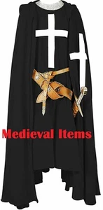 Middle Ages Men Cosplay Medieval Tunic & Cape Cloak Crusader Costume Reenactment - Picture 1 of 15