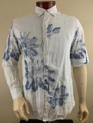 TOMMY BAHAMA Men's 100% Linen Floral Print Long Sleeve Shirt Button Front Sz M - Image 1 of 4