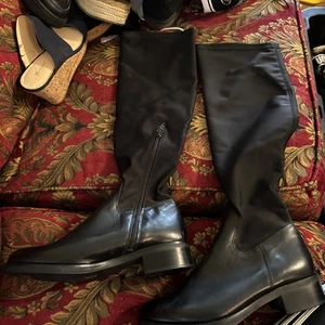 Damen Kniehohe Prima Donna Schwarz Leder Stiefel Größe 8 - Bild 1 von 10