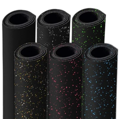 Rolo de borracha para ginástica 4'x10' resistente para exercícios domésticos tapetes de piso espessura 6mm - Imagem 1 de 4