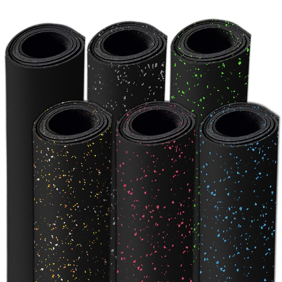 4'x10' Rubber Gym Flooring Roll Heavy Duty Home Exercise Floor Mats 6mm Thicknes - Image 1 of 4