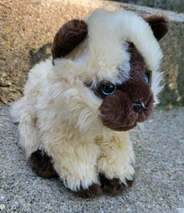 Toys R Us Gato Siamés Realista Ojo Azul Peluche Animal Marrón Bronceado Peludo Juguete - Imagen 1 de 5