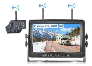 1080P Backup Camera System Wireless 7'' Monitor for RV  Trailer Truck Camper Bus - Picture 1 of 10