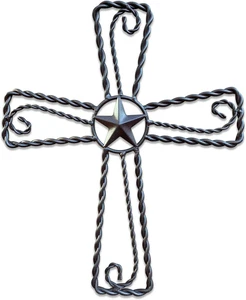 Metall Kreuz Wanddeko - rustikale Eisen Home Art Dekorationen, groß Texas Country W - Bild 1 von 7