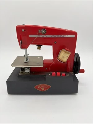 Vintage Red Fuji Cherry Electric and Hand-Operated Sewing Machine - Image 1 of 4