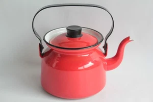 Théière Finel émaillée rouge Kaj Franck Finlande (68604) - Imagen 1 de 6