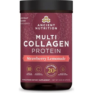 Ancient Nutrition Multi Collagen Powder Protein, Strawberry Lemonade 9.65oz - Picture 1 of 2
