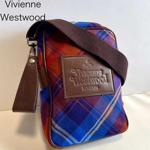 Vivienne Westwood Shoulder Bag Check Logo Leather Orb - Picture 1 of 10