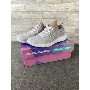SKECHERS WOMEN'S Summits Space Dye Fixed Lace Sneakers Light Gray Size 7 Nee Box - Picture 1 of 11