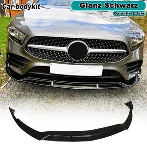 Gloss Black Frontlippe Frontspoiler Splitters für Mercedes W177 A220 A250 19-22 - Picture 1 of 13