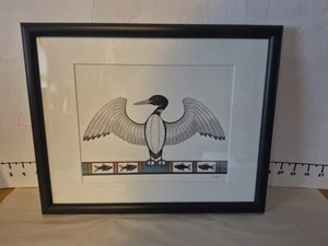 Stampa firmata Kim Russell Loon 12" x 14,5" arte da parete incorniciata - Foto 1 di 11