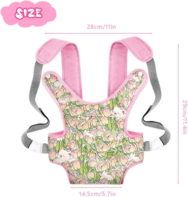 Baby Doll Carrier, Doll Carrier Soft Cotton, Front and Back Carrying with Adjus - Image 1 of 4