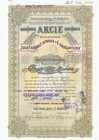 Reprint einer historische Aktie der Český akciový pivovar v Č. Budějovicích