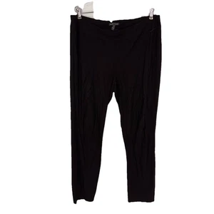 Eileen Fisher Black Crepe Straight Leg Stretchy Pants Womens Size L Casual Ankle - Picture 1 of 15
