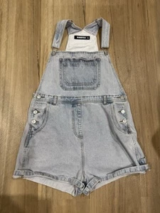DANGERFIELD Blue denim overall shorts #denimshorts Size 12: - Picture 1 of 7