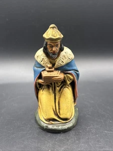 Estatuilla de repuesto de belén vintage de papel maché de Alemania rey Caspar sabios - Imagen 1 de 7
