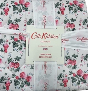 Cath Kidston Erdbeerrosa 3-teiliges Queen-Bettwäscheset 90”x90” - Bild 1 von 4