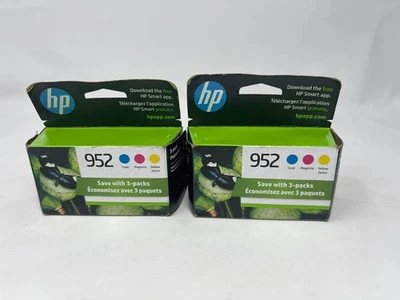 LOTE DE 2 Tintas Originales HP 952 (Paquete de 3) Cian Magenta Amarillo - Caduca Dic 2024 Foto 1 de 3