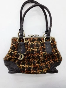 DENTS Vintage Woven Knit & Faux Leather Handbag with Charm RARE - Picture 1 of 9