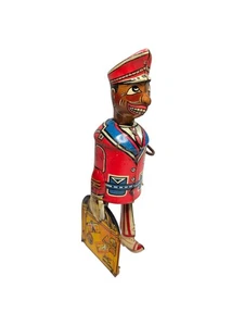 Vintage 1930s RARE Louis Marx Red Cap Porter Tin Litho Wind Up Toy WORKS - READ - Bild 1 von 12