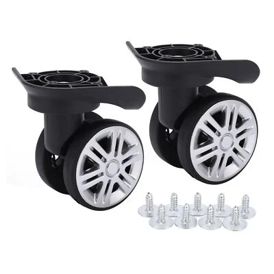 WEOJEVIY 1-Pair Replacement Luggage Wheels for Trolley Case - Durable, Mute, Easy to Inst