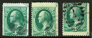 ARROW GUIDES UR & LR Fancy Cancel 3 Cent Washington Banknote 1871-83 US 86F15 - Picture 1 of 4