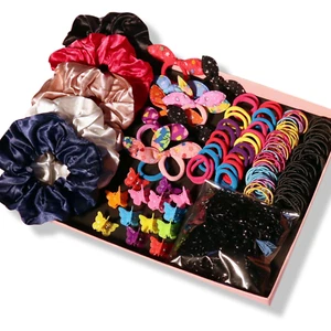 Ultimate Hair Accessories Set - 1180 PCS Ties, Bands & Clips in Deep Colors - Picture 1 of 13