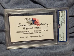 Tarjeta de visita autógrafa firmada por Eugene Kranz PSA auténtica Apolo 11 Apolo 13 - Imagen 1 de 2