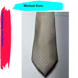 Michael Kors Champagne Atwell Dot Silk Blend Neck Tie - Picture 1 of 1