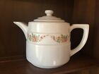 Vintage Drip-o-lator Ceramic Coffee Tea Pot Floral by Enterprise Aluminum Co USA