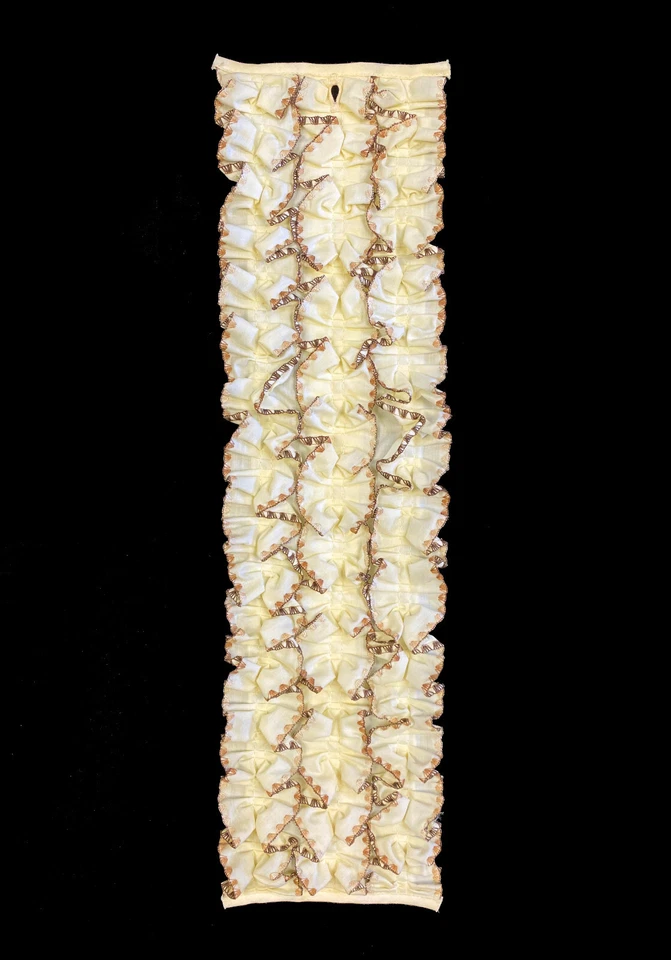 Camisa Esmoquin Dickie Vintage Amarillo Pálido con Borde de Bronce con Volantes Botón Años 70 Foto 1 de 1