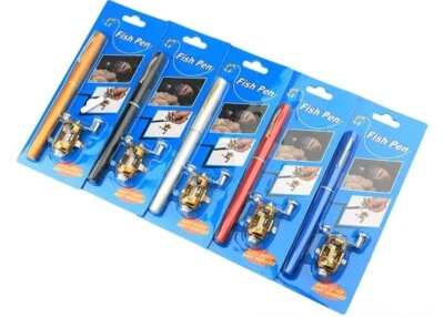 Mini Portable Pocket Fish Pen Shape Aluminum Alloy Fishing Rod Pole Reel NEW - Image 1 of 4