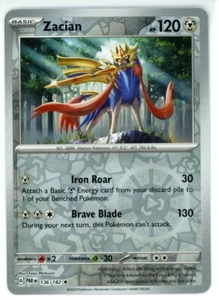 Pokemon TCG Zacian 136/182 Sv04: Paradox Rift Reverse Holo - Picture 1 of 1