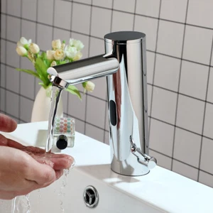 Automatic Electronic Hands Free Mixer Sensor Tap Faucet Bathroom Basin Faucet - Picture 1 of 16